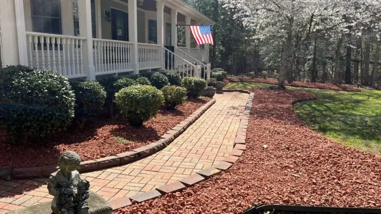 Brick walkway with professional edging