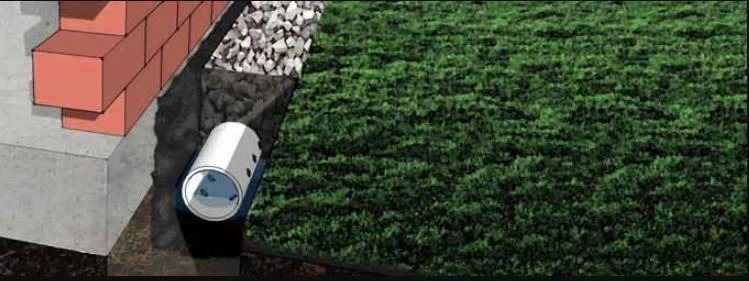 French drain installation for yard drainage solution