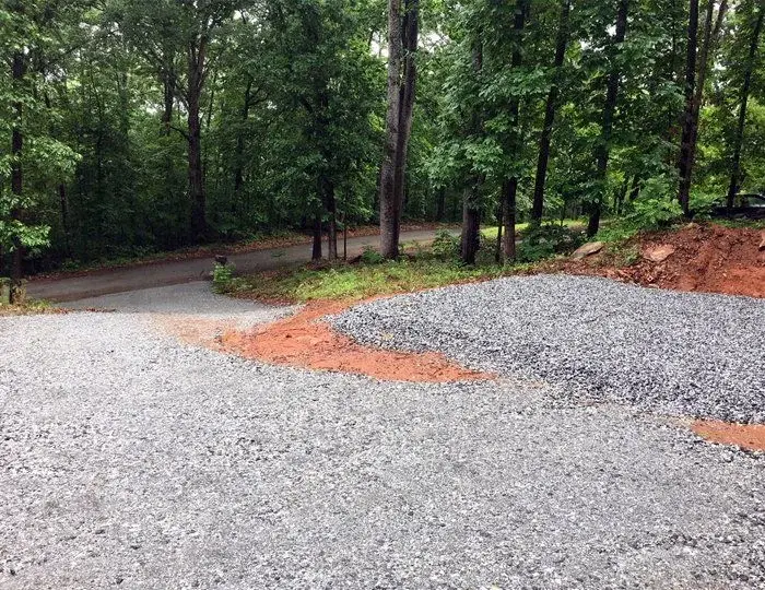 Gravel installation for drainage and landscaping
